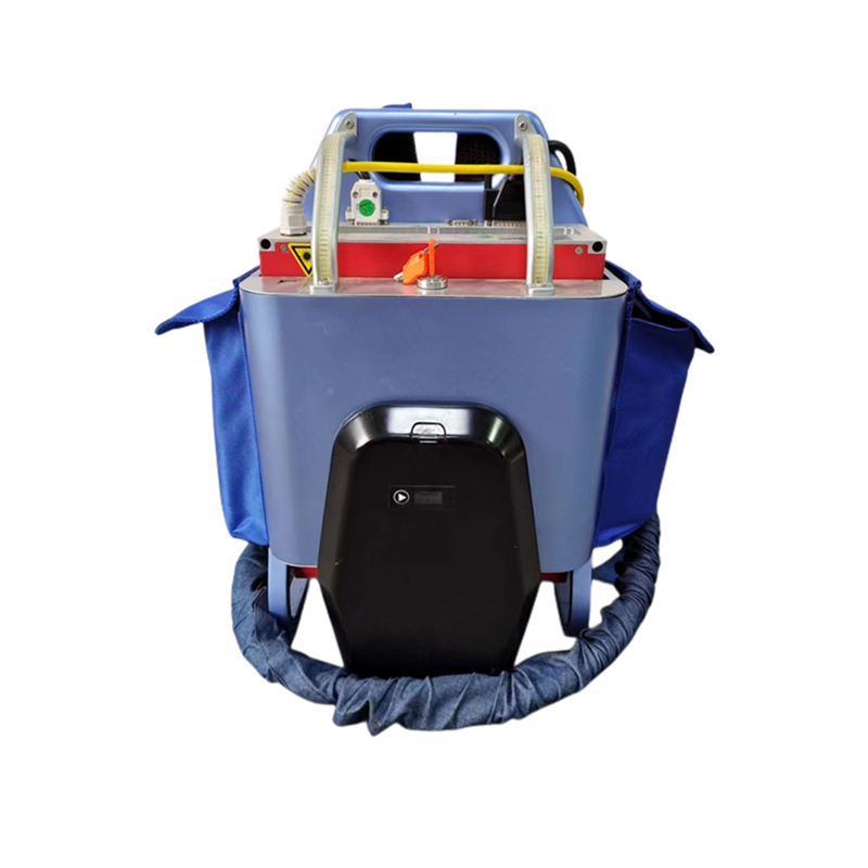 50W Portable Pulsed Laser Cleaning Backpack Machine For Metal Wood Brick Rust Paint 220v