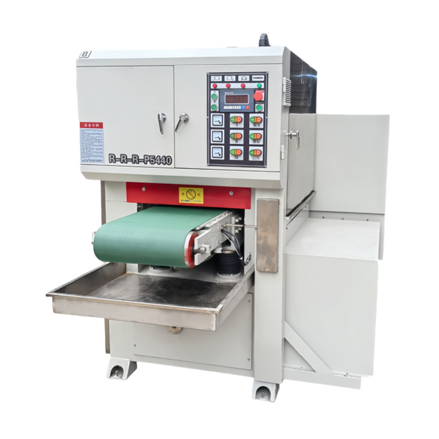 RRRP5440C Wet Wide Belt Sander | Magnetic Conveyor | 4-Station Sanding Machine for Metal Finishing
