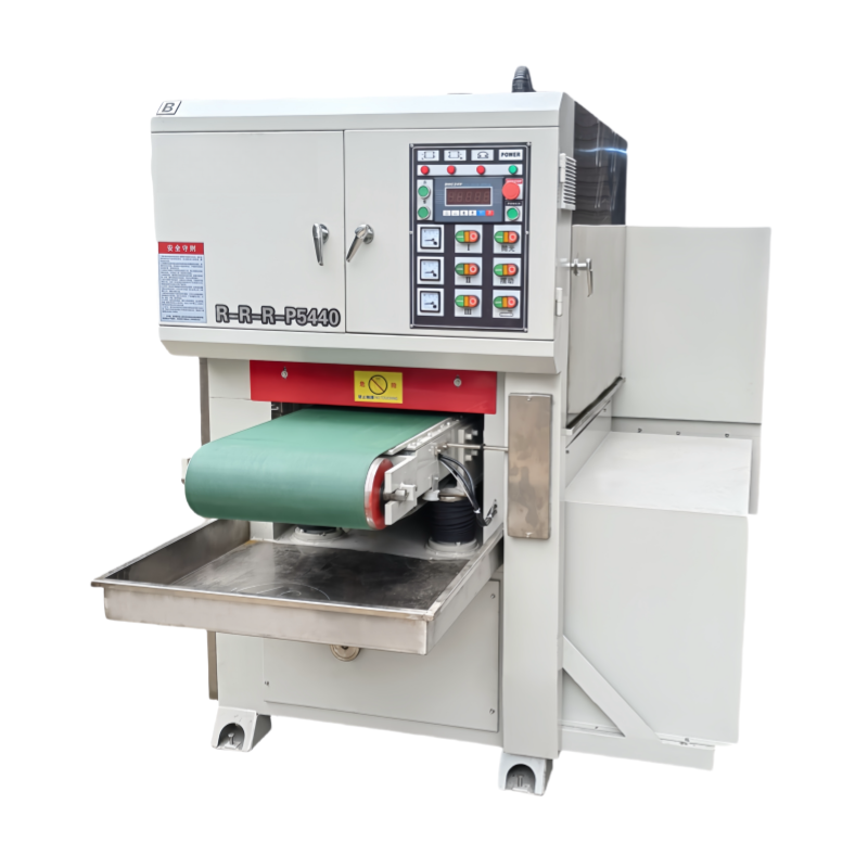 RRRP5440C Wet Wide Belt Sander | Magnetic Conveyor | 4-Station Sanding Machine for Metal Finishing