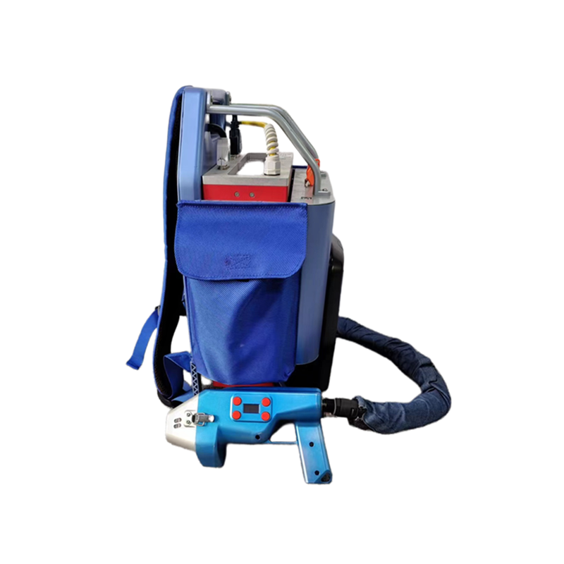 50W Portable Pulsed Laser Cleaning Backpack Machine For Metal Wood Brick Rust Paint 220v