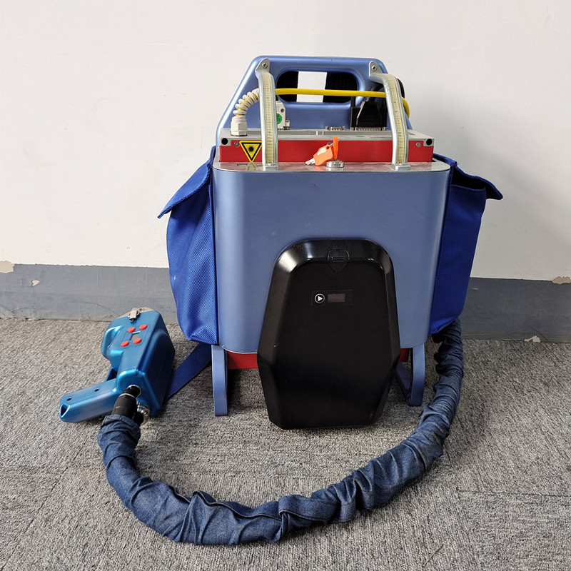 50W Portable Pulsed Laser Cleaning Backpack Machine For Metal Wood Brick Rust Paint 220v